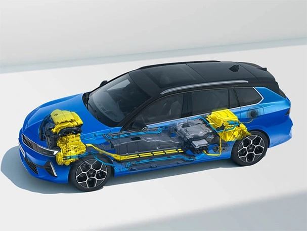 Opel Astra doorsnede blauw 2022
